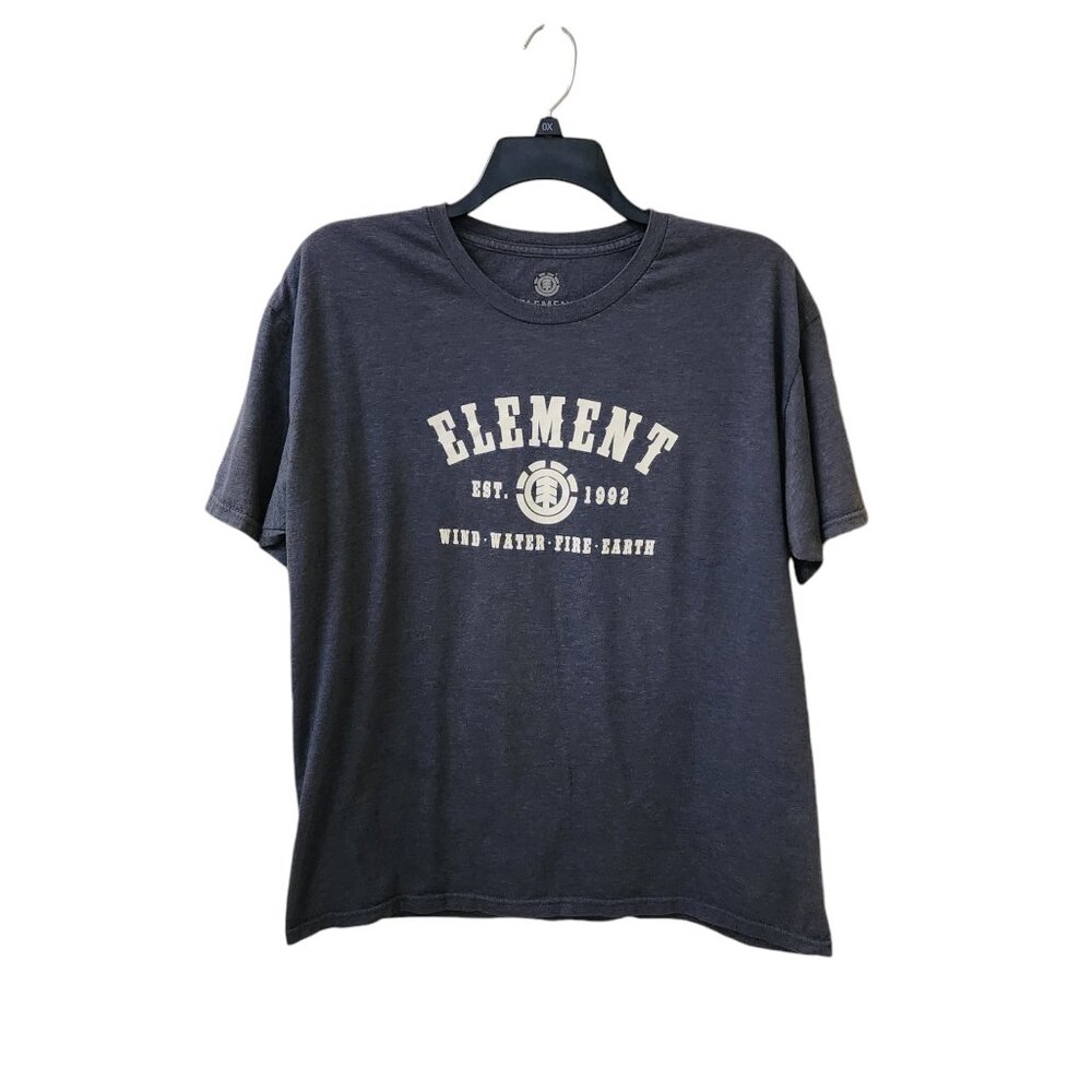 Element Blue White Logo T-Shirt Men's Size XL Cotton/Polyester